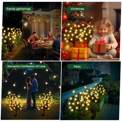 Laladeyek Solar Tree Shaped LED Lights Decorative Solar Lights for Garden Lawn Ornaments Outdoor Waterproof Charging Design Have 80 Lights Perfect for Garden Deals and Beautifying Outdoor Spaces
