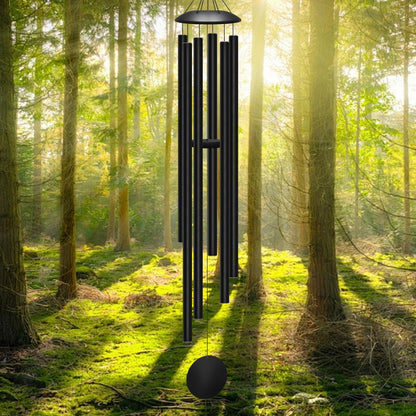 66" Extra Large Wind Chimes for Outside Deep Tone, 6 Thick and Bold Aluminum Tubes Tuned Relaxing Melody Wind Chime, Big Wind Chimes for Garden Patio Decor, Great Gift Idea for Mother's Day (Black)