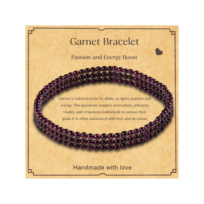 BaronCara Garnet Healing Crystal Bracelet - Chakra Blessing & Protection Jewelry for Women - multi-layer bracelet