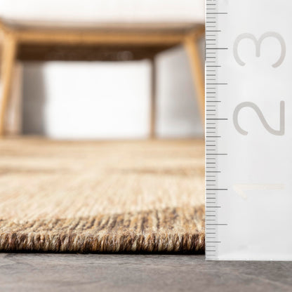 nuLOOM Outdoor Performance Collection Sabina Brown/Ivory, 4' x 6', Soft and Cozy, High Traffic, Stain Resistant, Easy Clean, Durable Area Rug for Indoor/Outdoor Patio, Deck, Porch, Garden, Courtyard