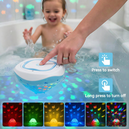 cambk Waterproof Bathtub Light for Kids, Battery Operated Fish Bath Lights for Tub & Bath Time, Color Changing Mood Lighting with Fish World Light Show