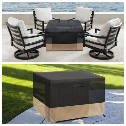 Stanbroil 40-Inch Patio Square Cover, 600D Waterproof Fire Pit Cover for Outdoor Fire Pit Table, Fire Bowl, Patio Furniture, Waterproof, Black