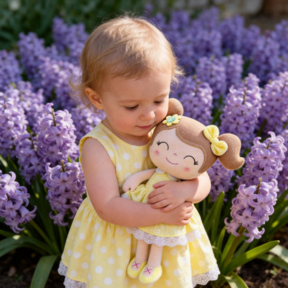 Gloveleya Baby Girl Spring Plush Doll – Soft Snuggle Doll, Cute Toddler Gift with Gift Box, First Baby Doll for Girls, Birthday, Christmas & Holiday Present