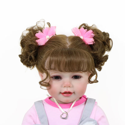 Koala Cuddles – 22” Realistic Reborn Toddler Girl Doll with Rooted Hair, 3D Hand-Painted Face & Full Soft Vinyl Body – Pink & Gray Outfit, Plush Animal, Pacifier, Bottle & Accessories – Ages 3+