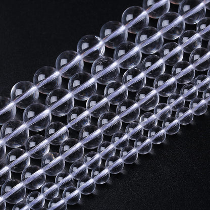 45PCS 8MM Clear White Crystal Quartz Stone Beads Natural Gemstone Bead Crystal Healing Energy Jewelry Making DIY 15 inches