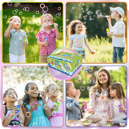 V-Opitos 36 Pack Bubble Bottles with Wands in 6 Colors, 4oz Bubbles Solution, Bubble Party Favors for Kids, Birthday, School Classroom Prizes for Boys & Girls, Ideal Goodies Bag Stuffers