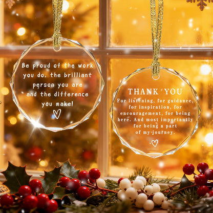 Thank You Keepsake, Thank You Gift, Crystal Christmas Ornament, Coworker Gift, Gifts to Say Thanks, Gifts for Friend, Bridesmaid, Mum & Teacher