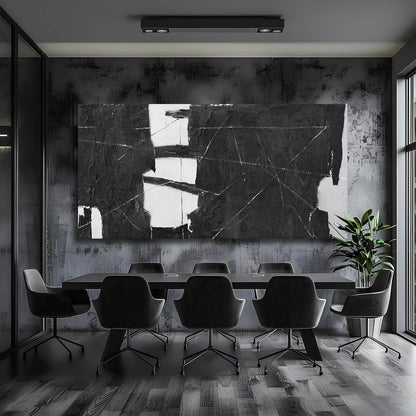 VAYIMDH Black Art Large Abstract Wall Decor for Living Room Black and White Painting on Canvas Line Prints for Walls Office Home Decorations 29x58 Inches
