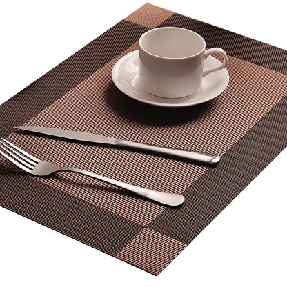 Yiaizhuo Table Placemats Dining Table Place Mats Set of 6 Heat Resistant Insulation Non-Slip Vinyl for Kitchen Dining Room 18" * 12" Brown
