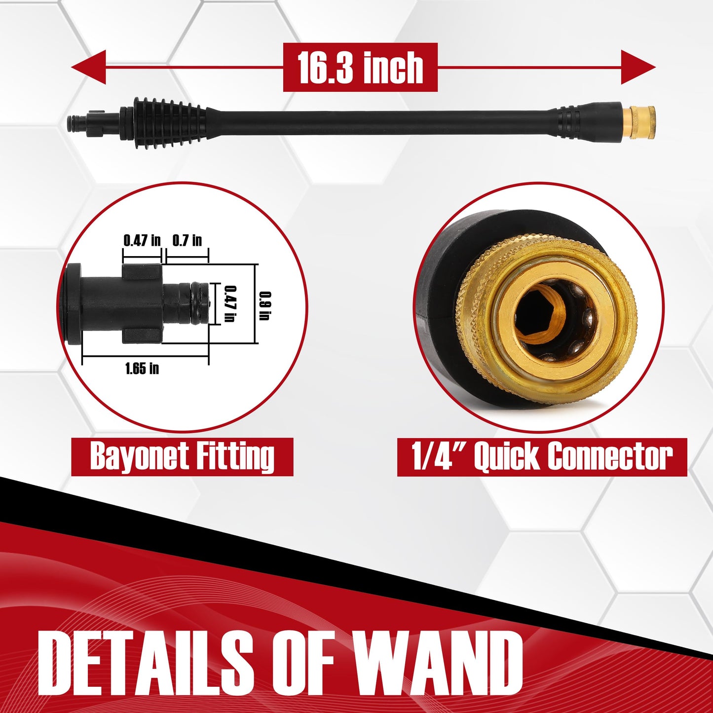 JOEJET Pressure Washer Spray Gun and Hose 32FT, Extension Wand and 5 Nozzle Tips, Compatible with Some Portland Husky Black Decker Ford Pulsar ShopForce Taskforce Powerwasher Power Washer