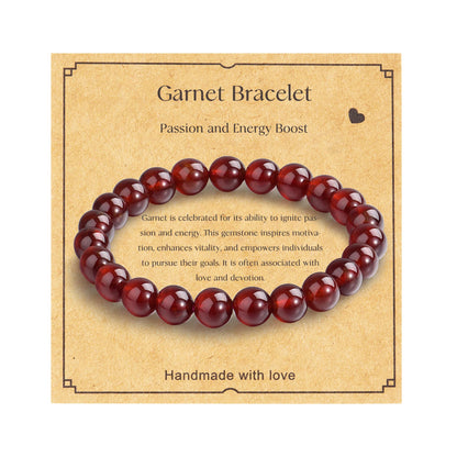 BaronCara Garnet Chakra Bracelet - Crystal Healing Bracelets for Women, Protection and Blessing Energy Bracelet, Elegant Gemstone Jewelry for Balance
