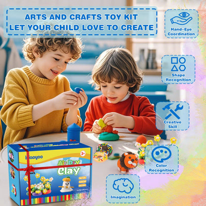Ixiaoyoo Air Dry Clay, 64 Colors Modeling Clay for Kids, Creative DIY School Arts & Crafts Kit, Soft & Non-Sticky, Birthday & Christmas Toys Gifts for Age 3 4 5 6 7 8+ Years Old Boys Girls Kids