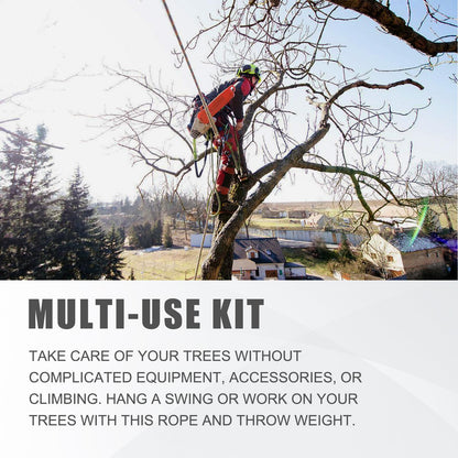 SOB Arborist Throw Line Kit with Slick Rope 197FT, Throw Weight, Reflective Storage Bag, Suit for Tree Cutting,Camping, Trimming, Hanging Swing ﻿