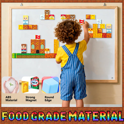Mini Magnetic Building Blocks Travel Set with Case, 45pcs Travel Magnetic Toys with Portable Box for Kids, STEM Educational Sensory Toys, Classroom Must Have, Learning Gift for Toddlers, Boys & Girls