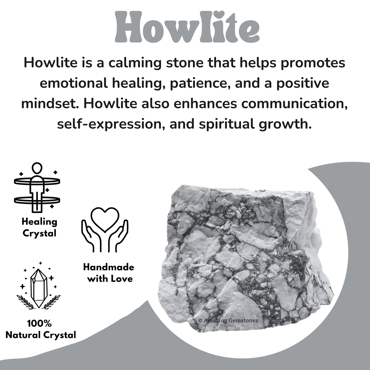 Amazing Gemstone Howlite Raw Crystals and Healing Stones, Natural Rocks For Tumbling - DIY Raw Stones And Crystals (1 Piece)