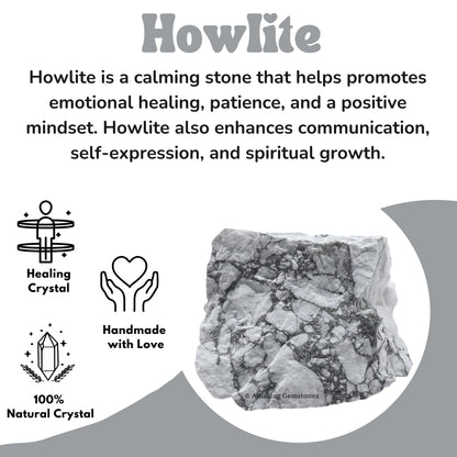 Amazing Gemstone Howlite Raw Crystals and Healing Stones, Natural Rocks For Tumbling - DIY Raw Stones And Crystals (1 Piece)
