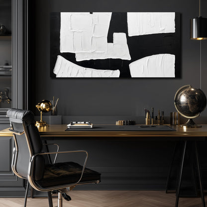 MDHKVPM Abstract Painting Wall Art Bedroom Black and White Canvas Wall Art for Living Room Home Office Wall Decor Ready to Hang 20 x 40 Inch