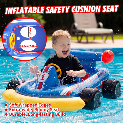 Lehoo Castle Kids Pool Floats with Water Gun, Pool Toys for Kids Ages 3-8, Inflatable Ride-on Toddler Pool Float Outdoor Summer Beach Water Toys for Boys and Girls