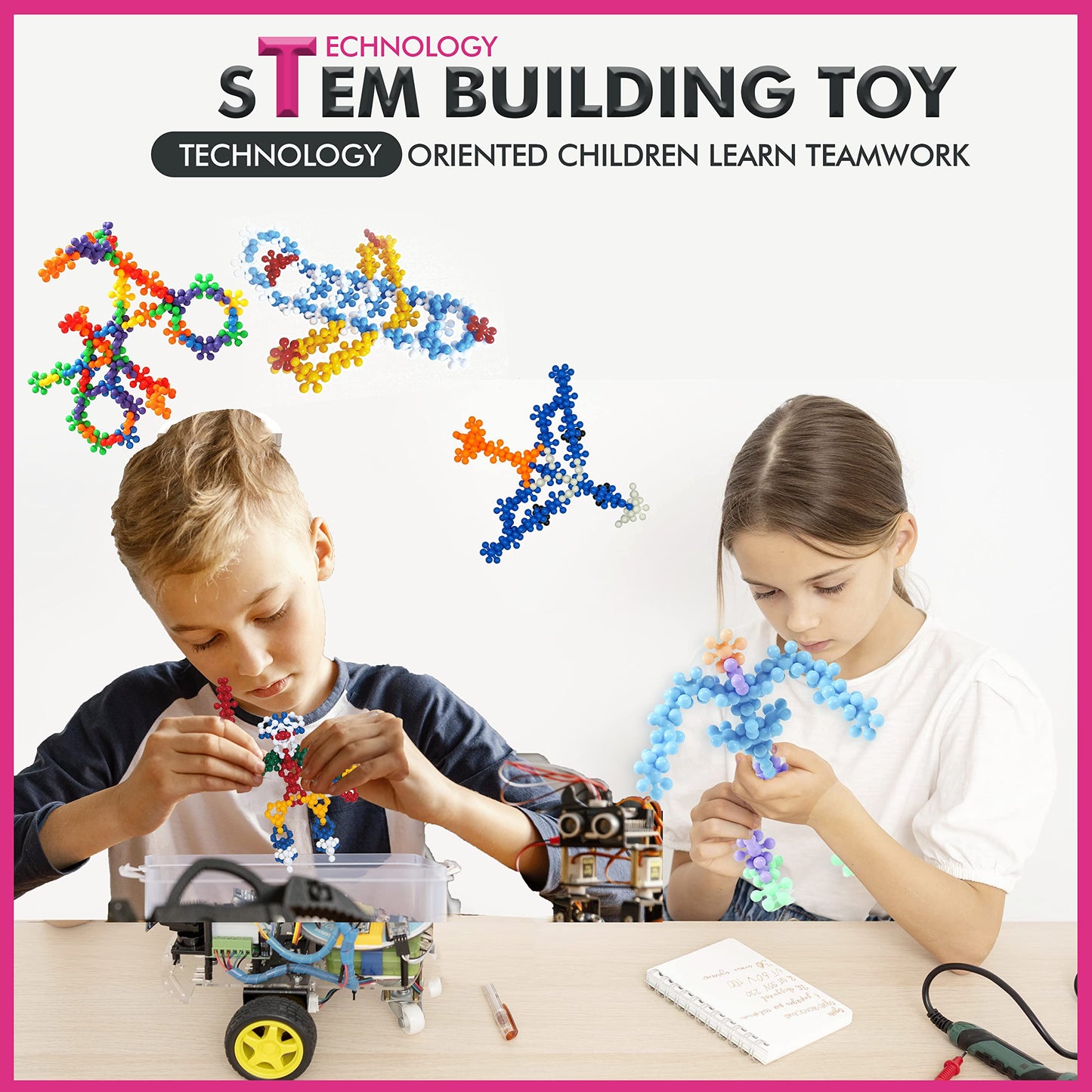 Curious 2 Learn 300pcs Pastel Building Blocks STEM Toy – Montessori Interlocking Discs Set for Kids 3+ | Educational Construction Set | Creative Gift for Girls & Boys | Safe, Durable & Colorful