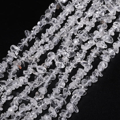 30in Clear Quartz Natural Chip Stone Beads 5-8mm About 230pcs, Irregular Drilled White Bead for Bracelets Jewelry Making Supplies for Adults, DIY Crafts.