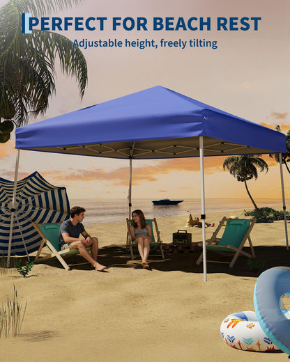 Garvee Canopy Tent, Garvee 10X10 FT Pop Up Canopy Outdoor Instant Tent Slant Legs with Carrying Bag, Portable Gazebo Shelter for Patio Deck Garden Beach - 8X8 FT Canopy Cover