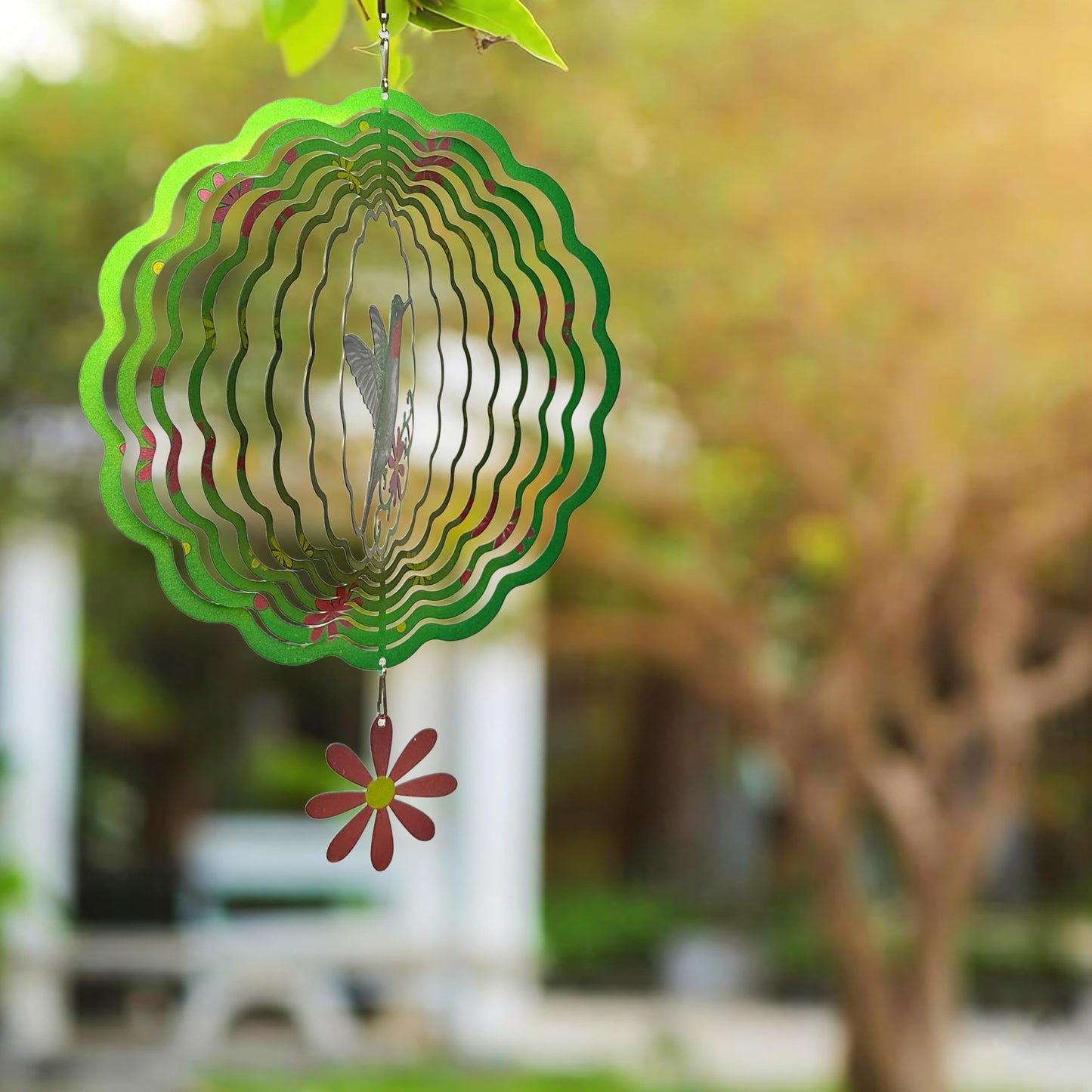 Hummingbird Wind Spinners Hummingbird Gifts for Women/Men 11.7 inch 3D Stainless Steel Hanging Wind Spinner Metal Wind Catchers Kinetic Sculpture for Indoor/Outdoor Decor, Yard Art, Garden Decorations
