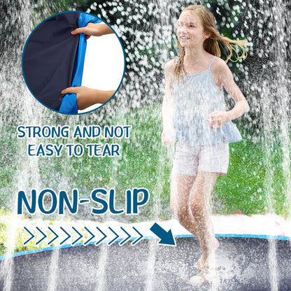 Lewtemi 8 ft Giant Nonslip Splash Pad 96 for Adult Kids and Dog, Thicken Sprinkler Pool Summer Outdoor Water Playmat for Backyard, Fun Backyard Fountain Pad(Floral)