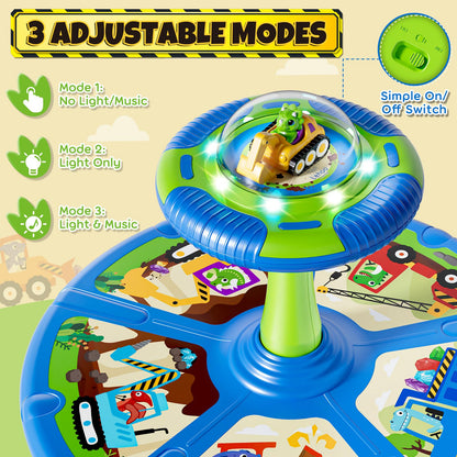 Lehoo Castle Dinosaur Sit and Spin Toys for Toddlers 1-3 Boys Birthday Gift, 360° Toddler Spinning Seat with Lights and Music, Sensory Toys for Boys Age 2-4