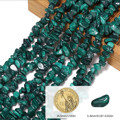 NITOPUPU 30in Malachite Natural Chip Stone Beads 5-8mm About 230pcs, Irregular Drilled Dark Green Bead for Bracelets Jewelry Making Supplies for Adults, DIY Crafts.