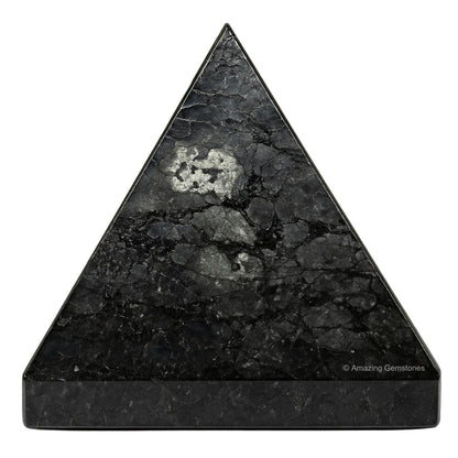 Amazing Gemstone Nuummite Pyramid Crystal Healing Stones - 2" Great Pyramid Figurine of Natural Stone Pyramid for Meditation, Reiki, Chakra Balancing and Crystal Pyramids Grid