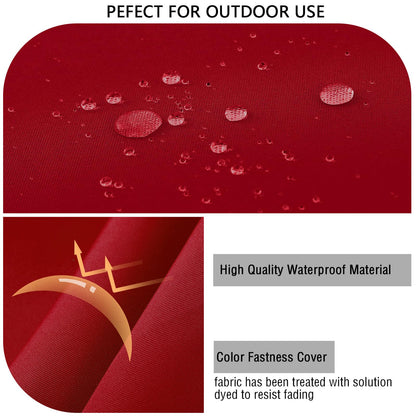 idee-home Outdoor Bench Cushion Waterproof, Bench Cushions for Outdoor Furniture, Patio Porch Swing Replacement Seat Pad with Ties for Garden Backyard, 45 x 18 Inch Red
