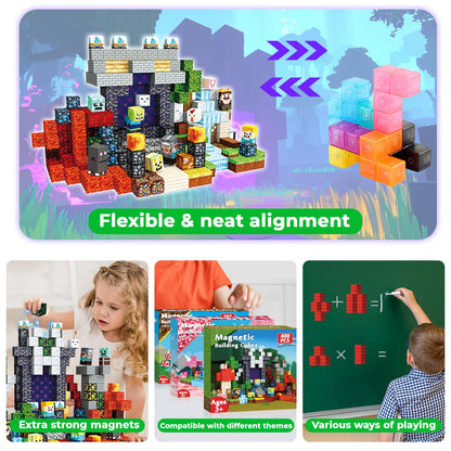 Annexfun Magnetic Blocks - 400PCS Magnetic Building Blocks Toys Forest Portal, Magnetic Tiles Kids Build Cubes 2026 Upgraded STEM Game Toys, Christmas Birthday Gifts for Boys & Girls Ages 3+