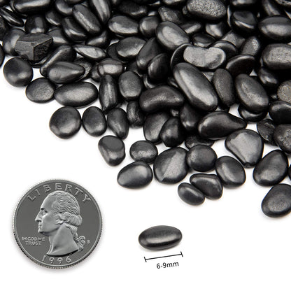 Black Small Pebbles - Decorative Gravel Rock Plant Stones,3/8" Natural Polished Stones Succulent Gravel,Pebbles Gravel for Bamboo Plants,Succulent,Home Decor,Landscaping,Vase Fillers.