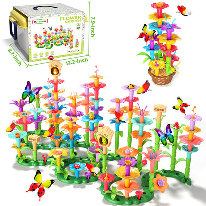 238Pcs Flower Garden Building Toys for Girls 3 4 5 6 7 Year Old, Upgrade DIY Building Stacking Toys, STEM Preschool Educational Toddler Toys Brain Development Kindergarten Kids Toy