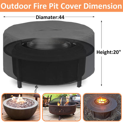 Fire Pit Cover for Solo Stove Fire Pit Surround Tabletop, Surround Shelter for Solo Stove Surround Table, Elevation Shelter for Ranger and Bonfire Firepit, Weather-Resistant , 44" x 20"
