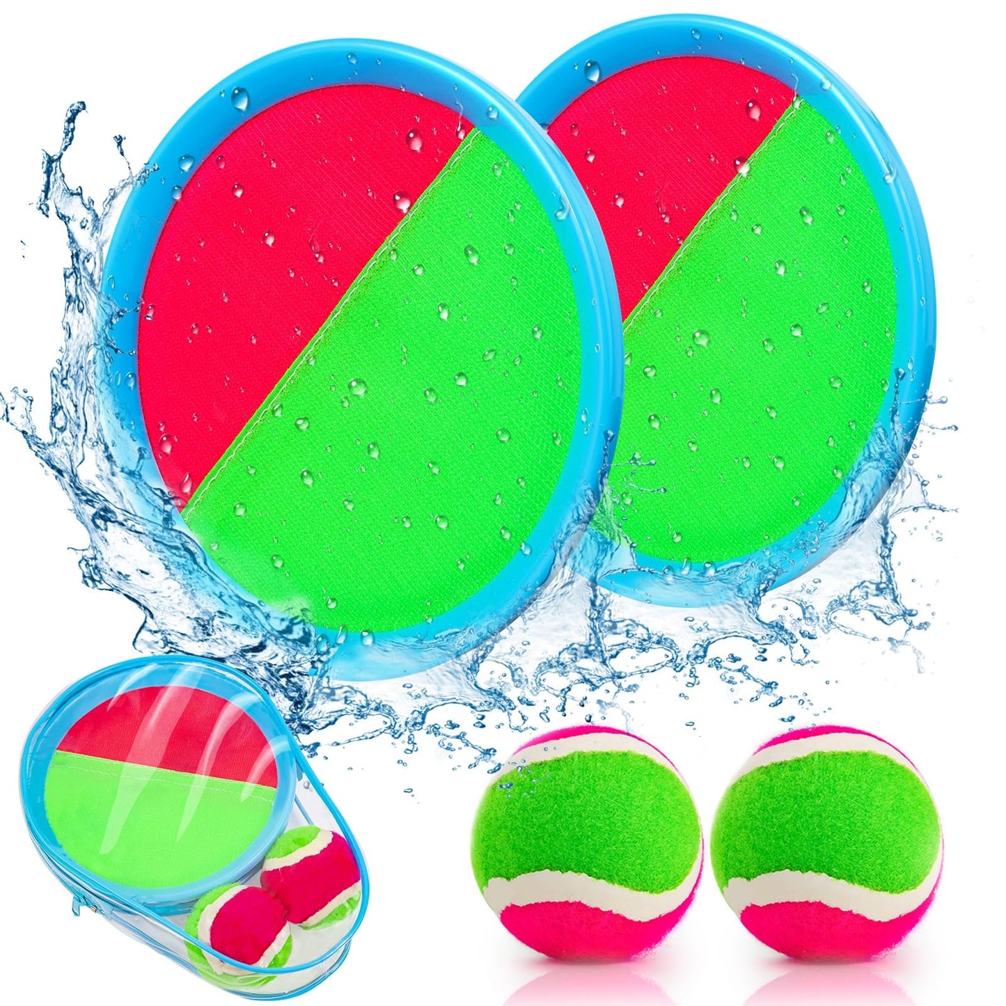Qrooper Toddler Toys Toss and Catch Ball Set, Toys for 3 4 5 6 7 8 Year Old Boys Girls Birthday Gift, Yard Outdoor Games for Kids Ages 4-8 8-12 Beach Pool