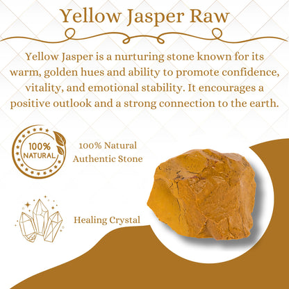 ANAYA AGATE Yellow Jasper 2 Pcs Raw Crystals Rough Gemstones w/Authenticity Card, Velvet Pouch - Large 1.25–2.0" Raw Stones for Tumbling, Cabbing, Polishing, Cutting Natural Healing Crystals for Home Decor, DIY Stones