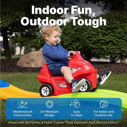 Step2 Up & Down Roller Coaster Kids Ride On Toy, Push Car, Indoor/Outdoor Playset, Made of Durable Plastic, Max Weight 50 lbs., For Toddlers 2-5 Years Old, Multicolor