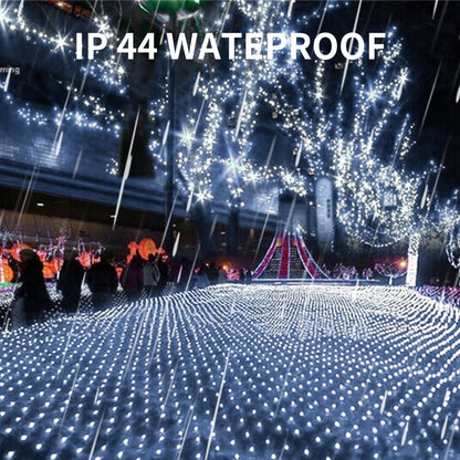 Dazzle Bright Christmas 360 LED Net Lights, 12FT x 5 FT Connectable Waterproof String Lights Clear Wire with 8 Modes, Christmas Decorations for Indoor Outdoor Xmas Party Yard Garden Decor (White)