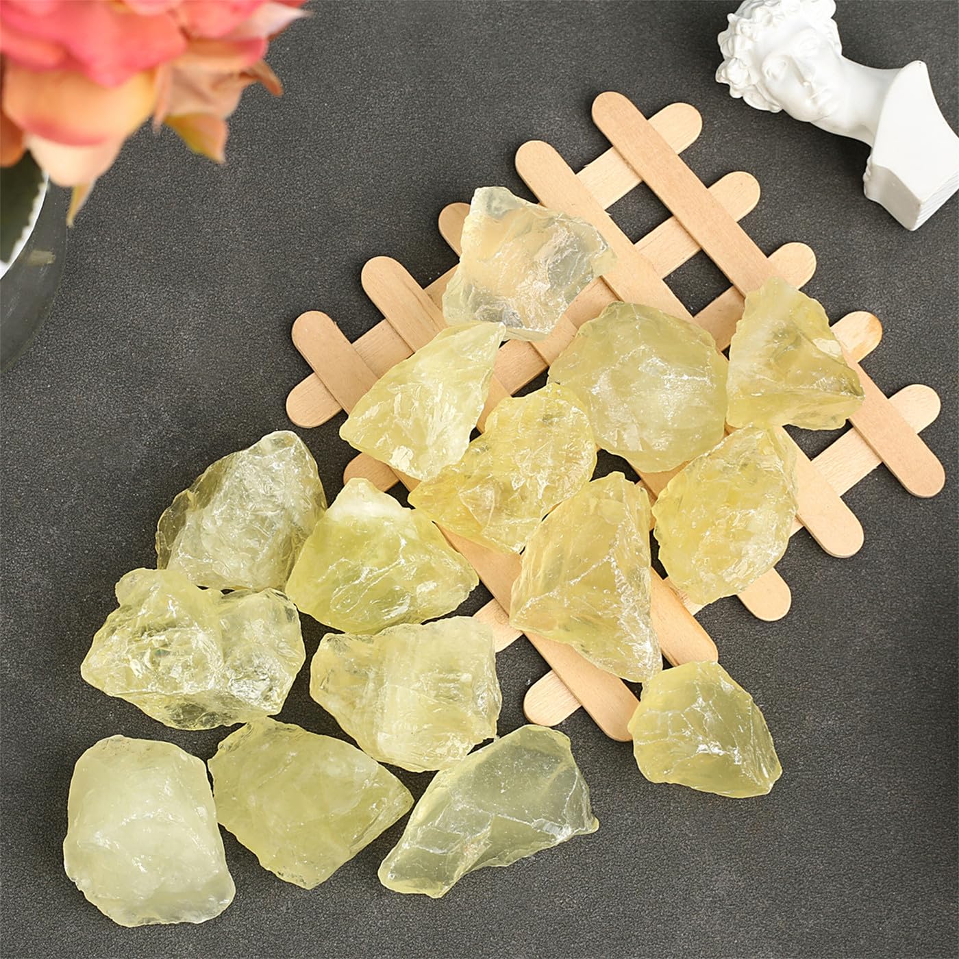 YATOJUZI Yellow Citrine 1lb Bulk Natural Healing Crystals Raw Rough Rocks Stones Sets for Cabbing Tumbling Cutting Lapidary Polishing Reiki Crytsal Healing Wire Wrapping Decoration Gemstone