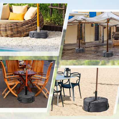18" Round Umbrella Base Weight Sandbag, Fillable Sand Bags with Side-Slot Opening, Heavy-Duty Sandbags for Weight Fits Offset, Cantilever & Outdoor Patio Outdoor Garden Parasol Stand (Without Sand)