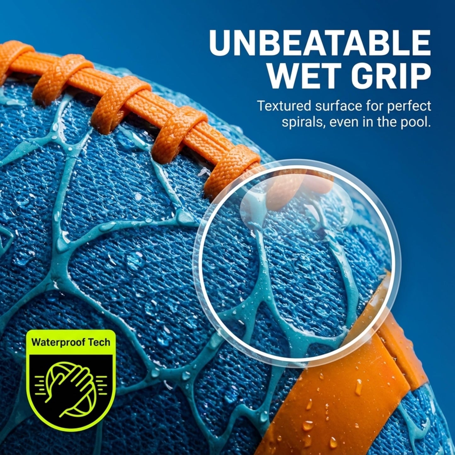 Water Football for Pool & Beach - Best Pool Toys for Kids All Ages - Easy Grip & Soft to Catch Footballs - Fun Outdoor Games Sports Toy - Pool Gifts for Kids 5 6 7 8 9 10 11 12 + Year Old Boy & Girl