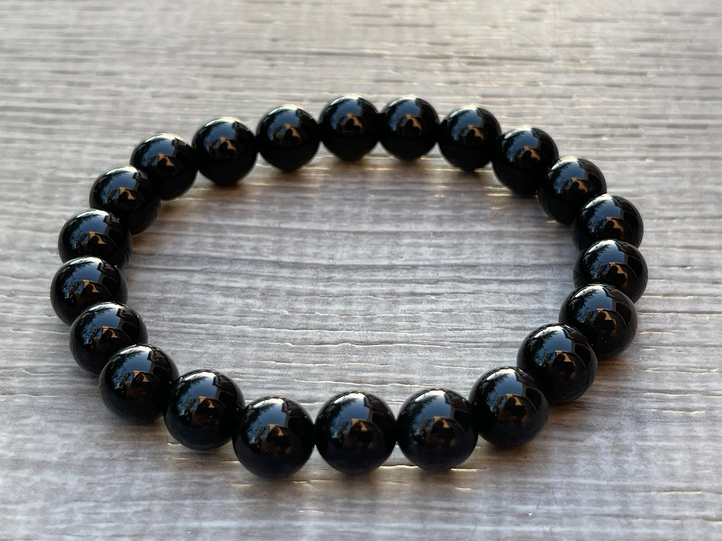 GAF TREASURES Rainbow Obsidian Crystal Bead Bracelet 8mm, Genuine Rainbow Obsidian Stretch Gemstone Bracelet, Healing Crystal Bracelet, Gift for Men & Women (1)
