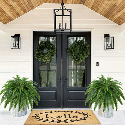 Dkaltm Artificial Boston Fern Bush- Set of 2 Large Artificial Ferns for Outdoors, 45Inch Large Faux Ferns, Suitable for Office & Living Room Decor, 55Branches for Each Bouquet