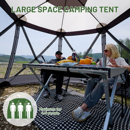 Timber Ridge Easy Pop Up Gazebo Canopy Tent for Camping, 11.5 X 9.8 Ft Portable Instant Screenhouse, Pop Up Screened in Canopy with Netting for Backyard, Patio, Outdoor, Tailgating, Picnics, Grey