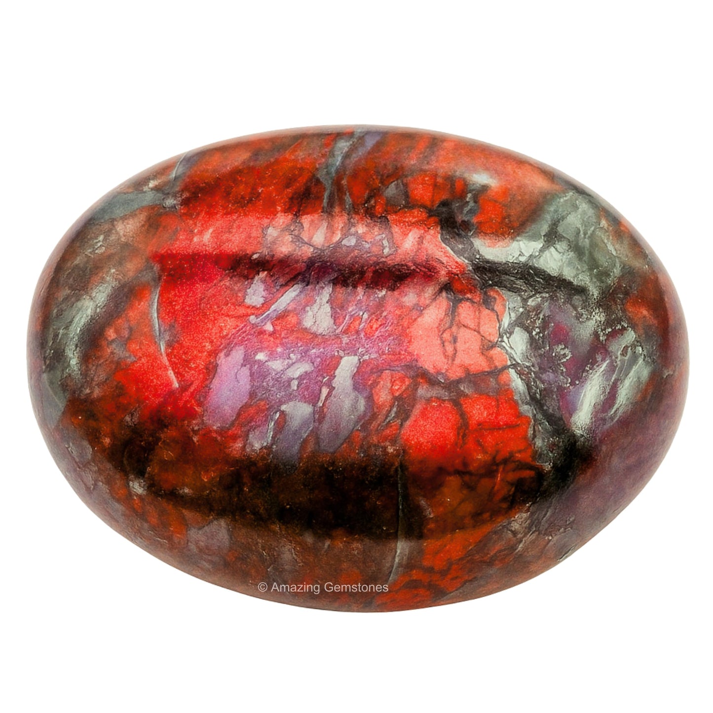Amazing Gemstone Red Jasper Hematite Crystals and Healing Stones - Large Palm Stone Crystals Piedra - Crystal for Good Luck, Positive Energy, Meditation - Unique Stocking Stuffers Birthday Gifts