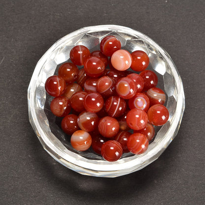 jodaying 10mm Red Stripe Agate Smooth Round Natural Gematone Loose Beads for Jewelry Making DIY Findings 1 Strand 15"