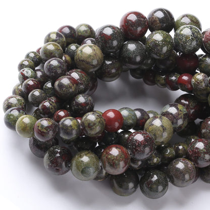 10MM Dragon Blood Stone Round Loose Beads Natural Gem Beads Crystal Energy Stone Beads for Jewelry Making DIY Bracelet Necklace