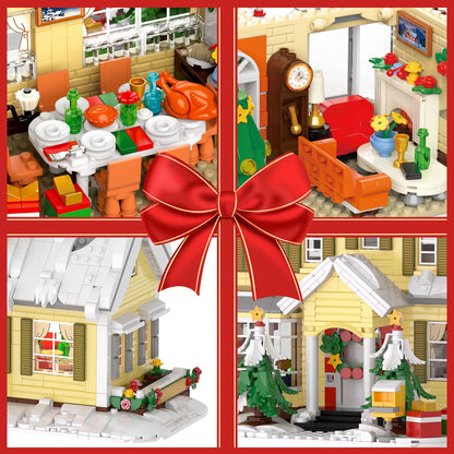 Premium Christmas Holiday House Building Set with LED Light, 2046 PCS DIY Christmas Vacation Snow Village Kit, Collectible Decor for Adults & Family, for Christmas/Birthday Party