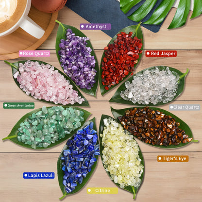 QICQDRAM Polished Gem Stones Rocks Crystals 0.9 Lb/405g Natural Tumbled Stones Clear Quartz Crystal Chips Bulk for Healing Crystals & Fish Tank Rocks Gravel, Vase Filler, Plants Decor